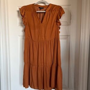 Rust Ruffled Dress by Mittoshop